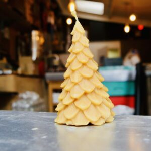 photo bougie cire sapin