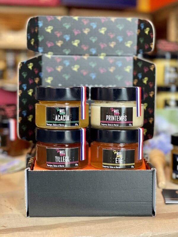 Coffret de miel "la Ruche" 4 pots de 125g