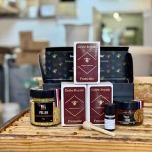 box vitalité de rentrée plus – miel de thym médaillé d’or, 3 gelées royales, pollen & huile essentielle de thym sauvage